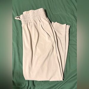 Women's Cream Track Joggers with Elastic Waist